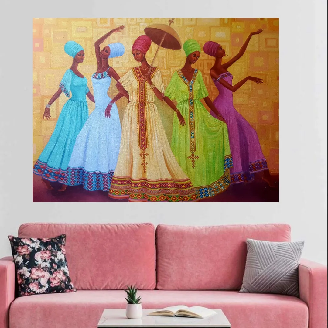 Habesha Queens: Acrylic on Canvas