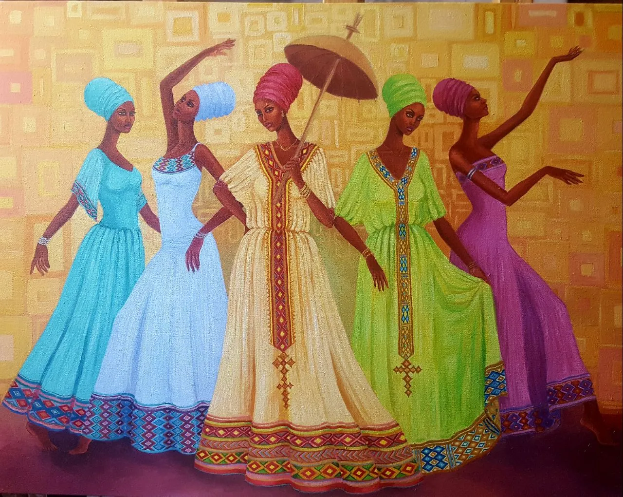 Habesha Queens: Acrylic on Canvas