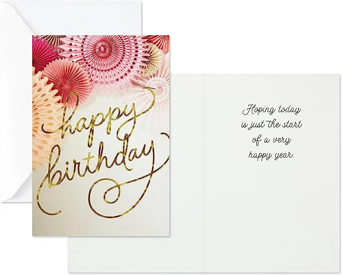 Hallmark Birthday Cards Assortment, Balloons, Cake, Flowers (12 Cards with Envelopes)