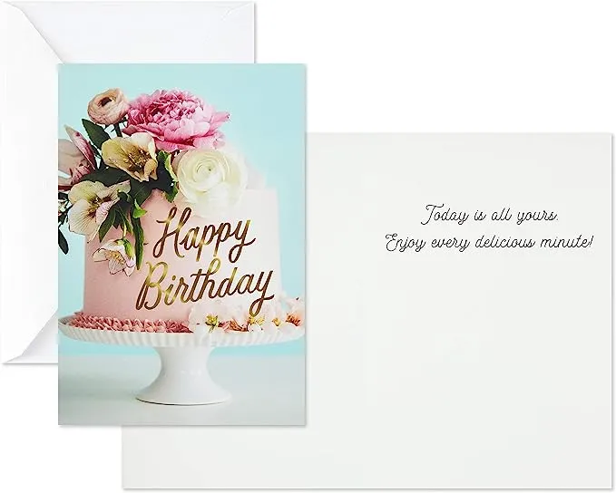 Hallmark Birthday Cards Assortment, Balloons, Cake, Flowers (12 Cards with Envelopes)