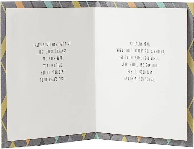 Hallmark Birthday Greeting Card to Son (Good Man, Great Son)