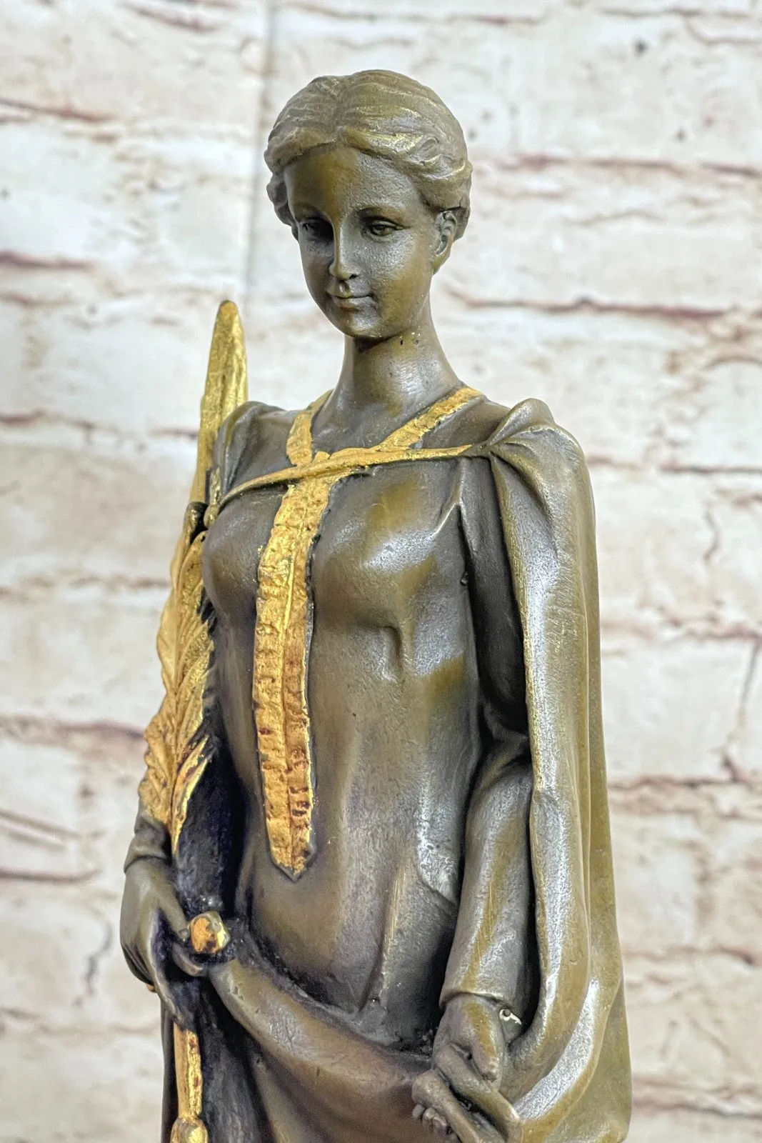 Handcrafted bronze sculpture SALE Bas Marble Goddess Greek Wisdom Lady Deco Art