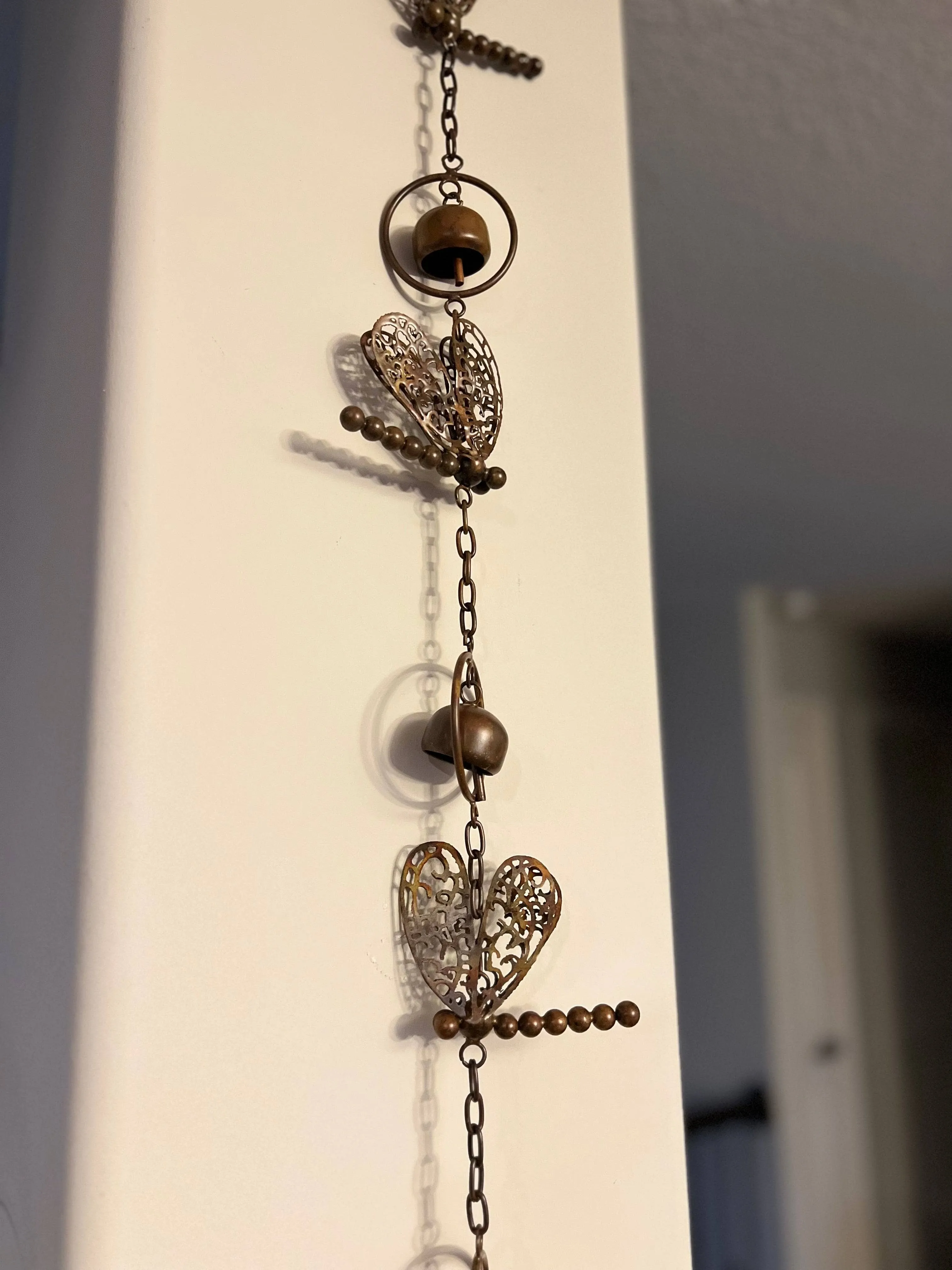 Hanging Dragonfly With Bells Ornament