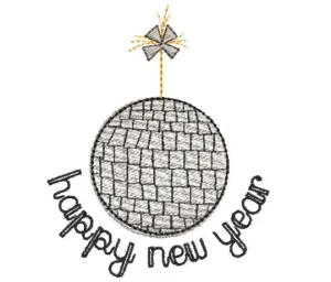 Happy New Year Embroidery Design