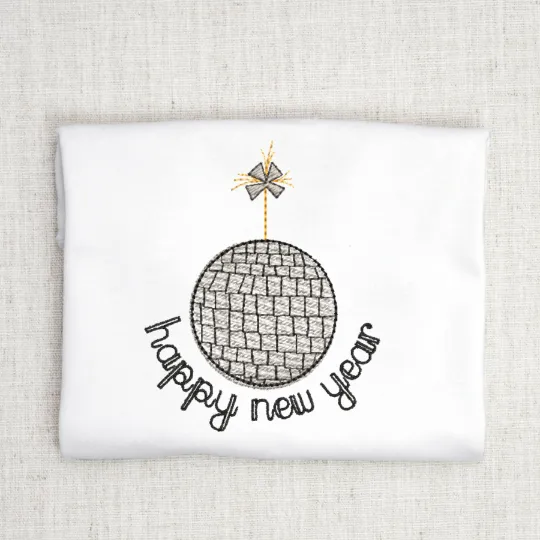 Happy New Year Embroidery Design