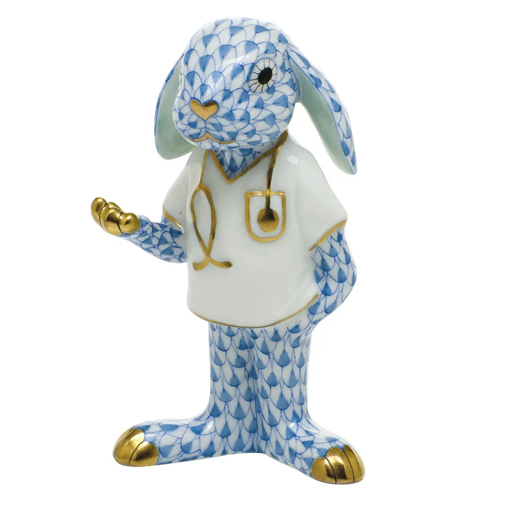 Herend Medical Bunny - Blue