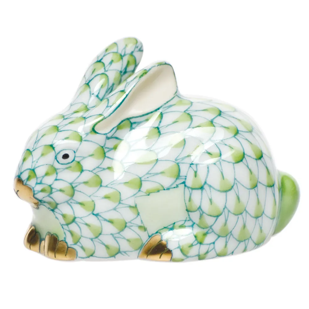 Herend Miniature Lying Rabbit, Key Lime