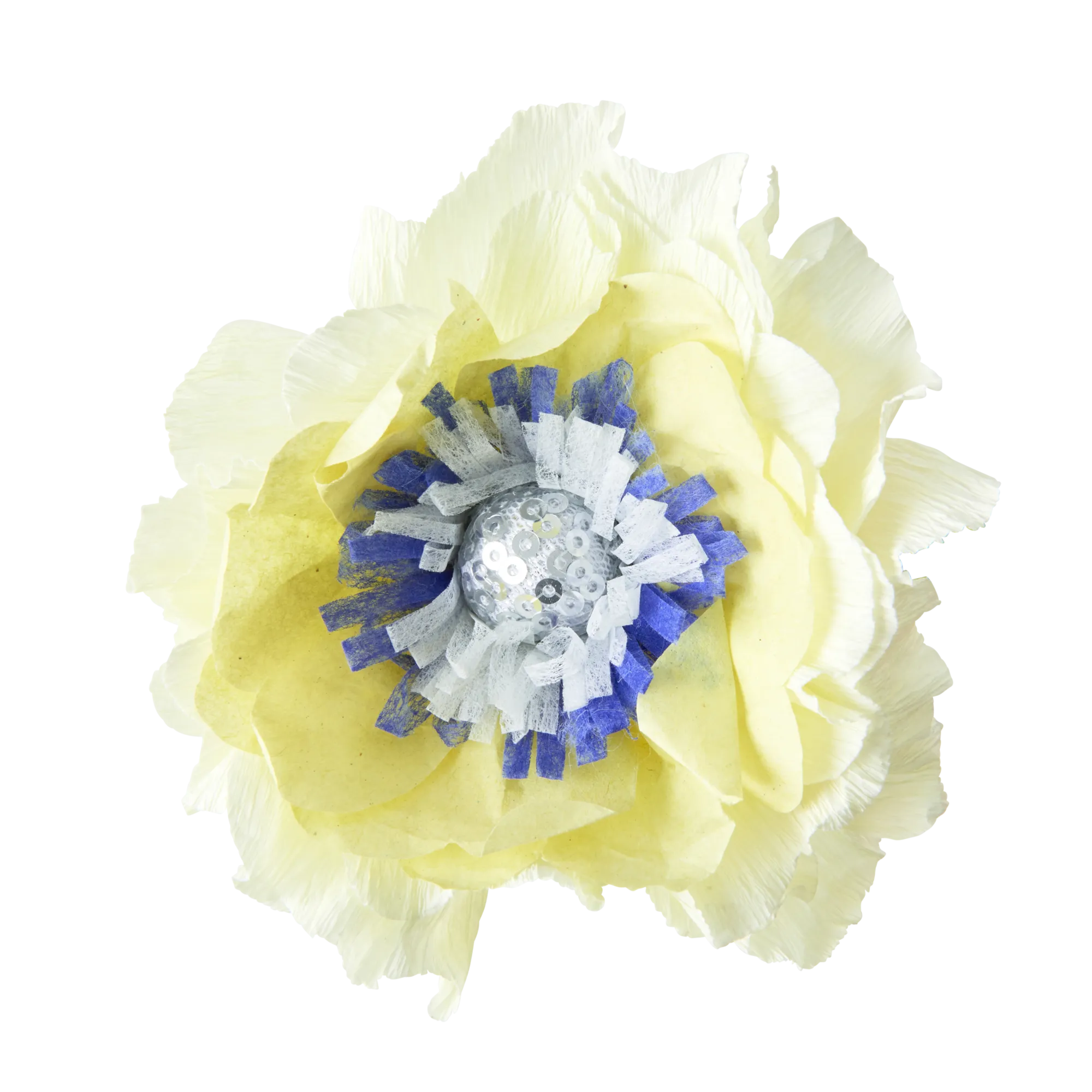 Large Flower Paper Decoration - Yellow