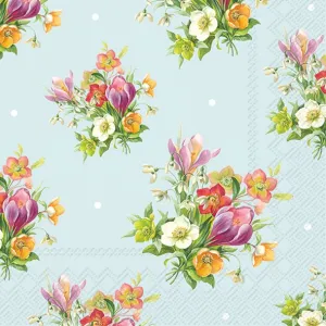 Luncheon Paper Napkin: Blue Spring Bouquet