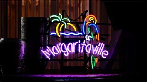 Margaritaville Metal Frame Neon Sign 4232CM Real Glass Neon Sign Light for Beer Bar Pub Garage Room. …