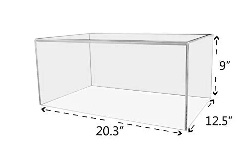 Marketing Holders Display Box Art Sculpture Pedestal Collectible Cube Cover Trophy Trinket Acrylic Showcase Stand Expo Event Wedding Reception Display 5 Sided Clear Acrylic 20"w x 12"d x 9"h, Clear