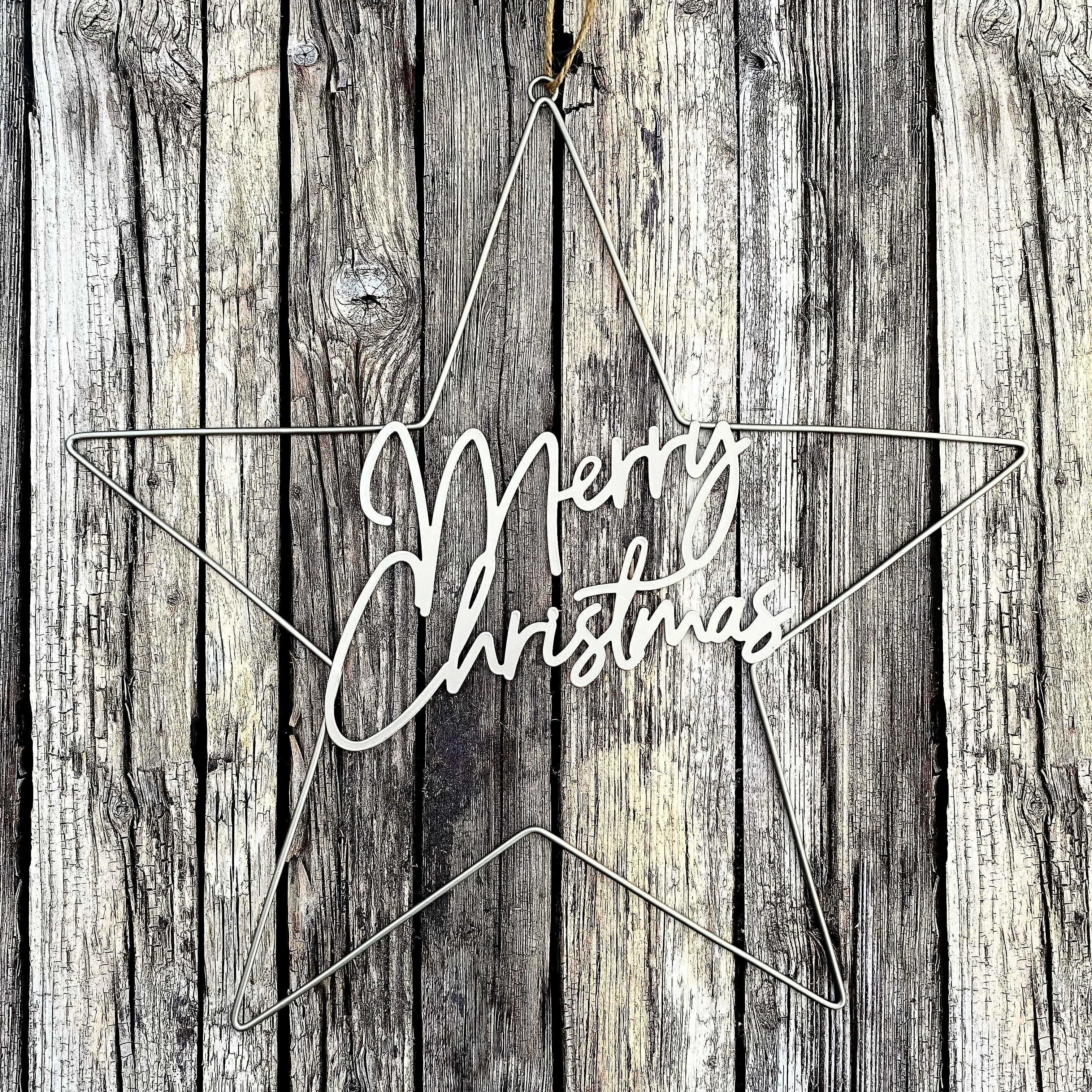 Merry Christmas Star Hanging Sign