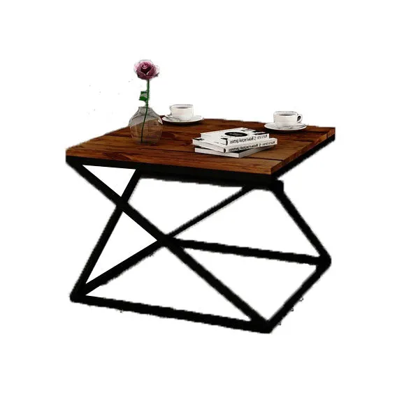 Metal Frame Base Particle Board Wooden Center Table