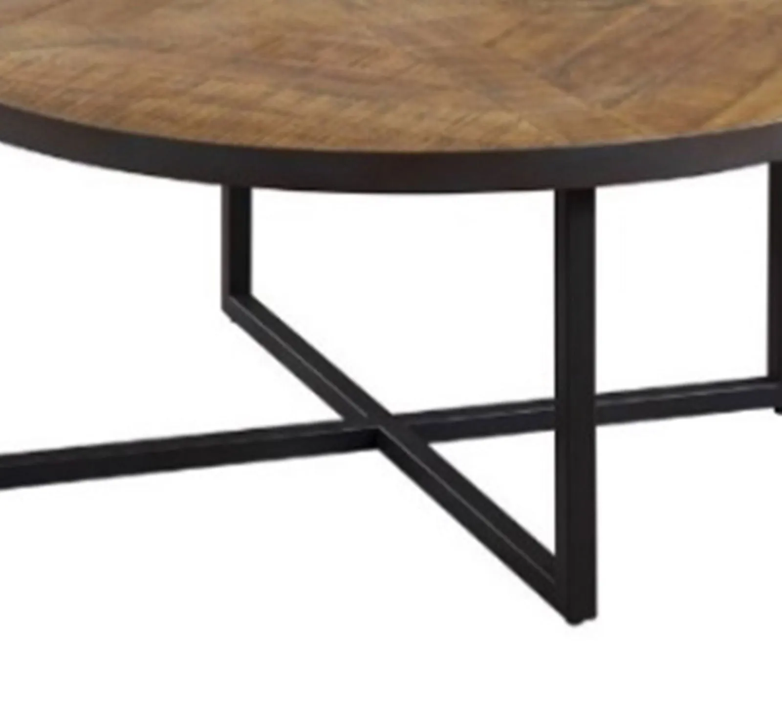 Metal Frame Base Wooden Particle Board Top Round Center Tables