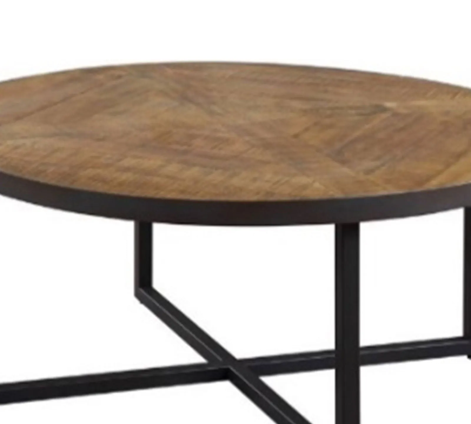 Metal Frame Base Wooden Particle Board Top Round Center Tables