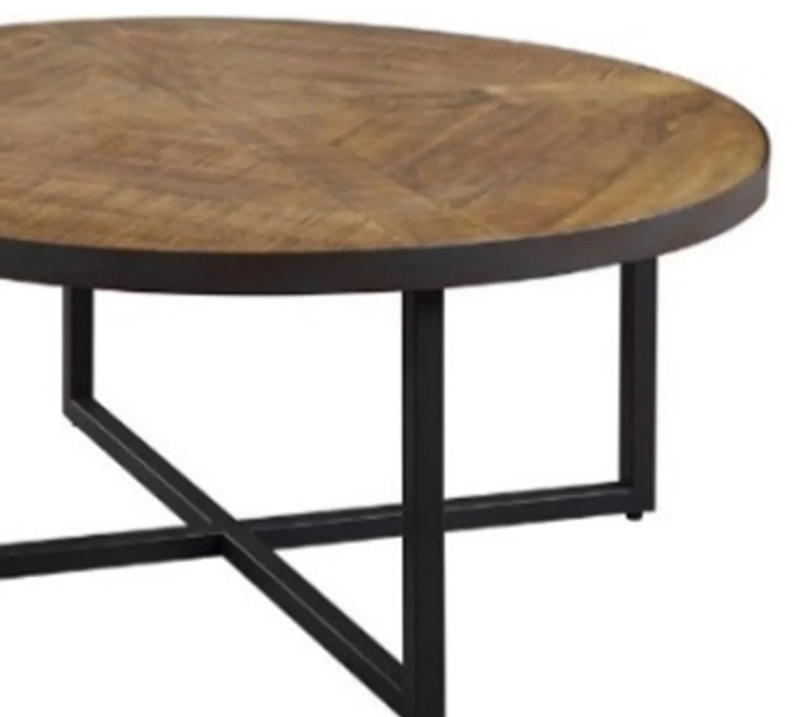 Metal Frame Base Wooden Particle Board Top Round Center Tables