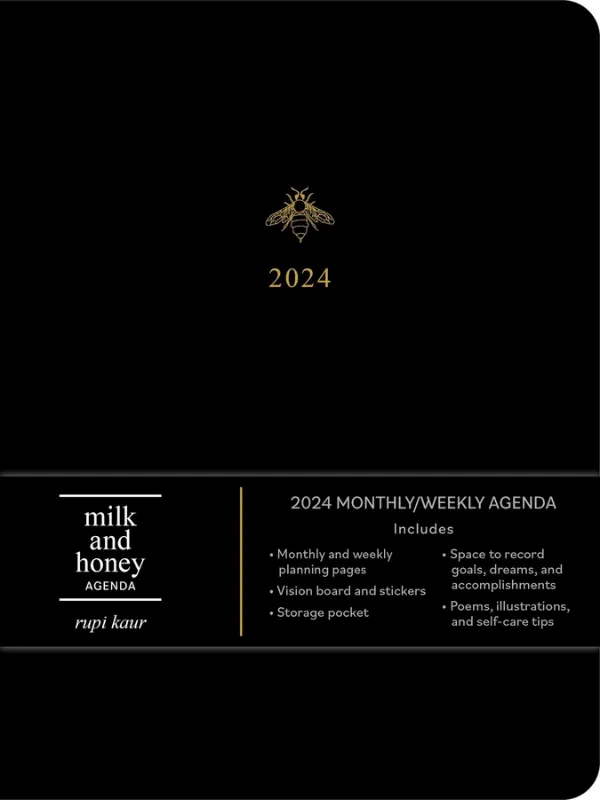 Milk and Honey 12-Month 2024 Monthly/Weekly Agenda Calendar