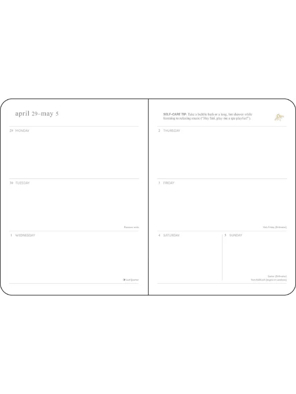 Milk and Honey 12-Month 2024 Monthly/Weekly Agenda Calendar