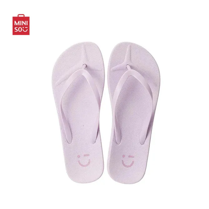 MINISO Colorful Summer Women's Flip-Flops(Light Purple,37-38)