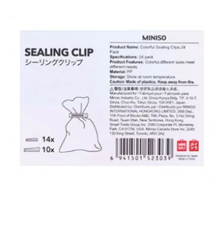 Miniso Food Storage Bag Plastic Sealing Clips