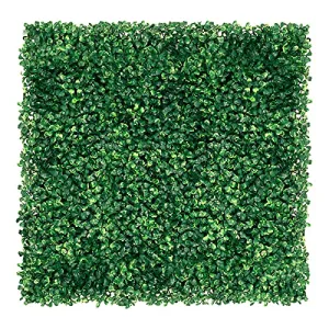 N&B NICE&BRAVO 12 Pieces 20 x 20 inch Grass Wall Artificial Boxwood Panel Privacy Hedge Screen UV Protected Outdoor Indoor Use Garden Fence Backyard Home Decor Pack of Dark Green