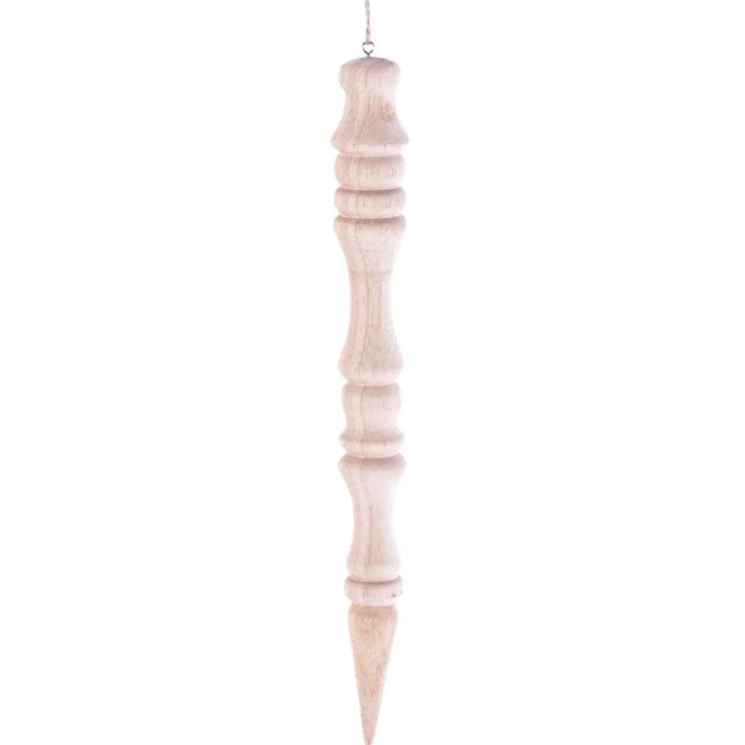 Natural Wooden Finial Ornament