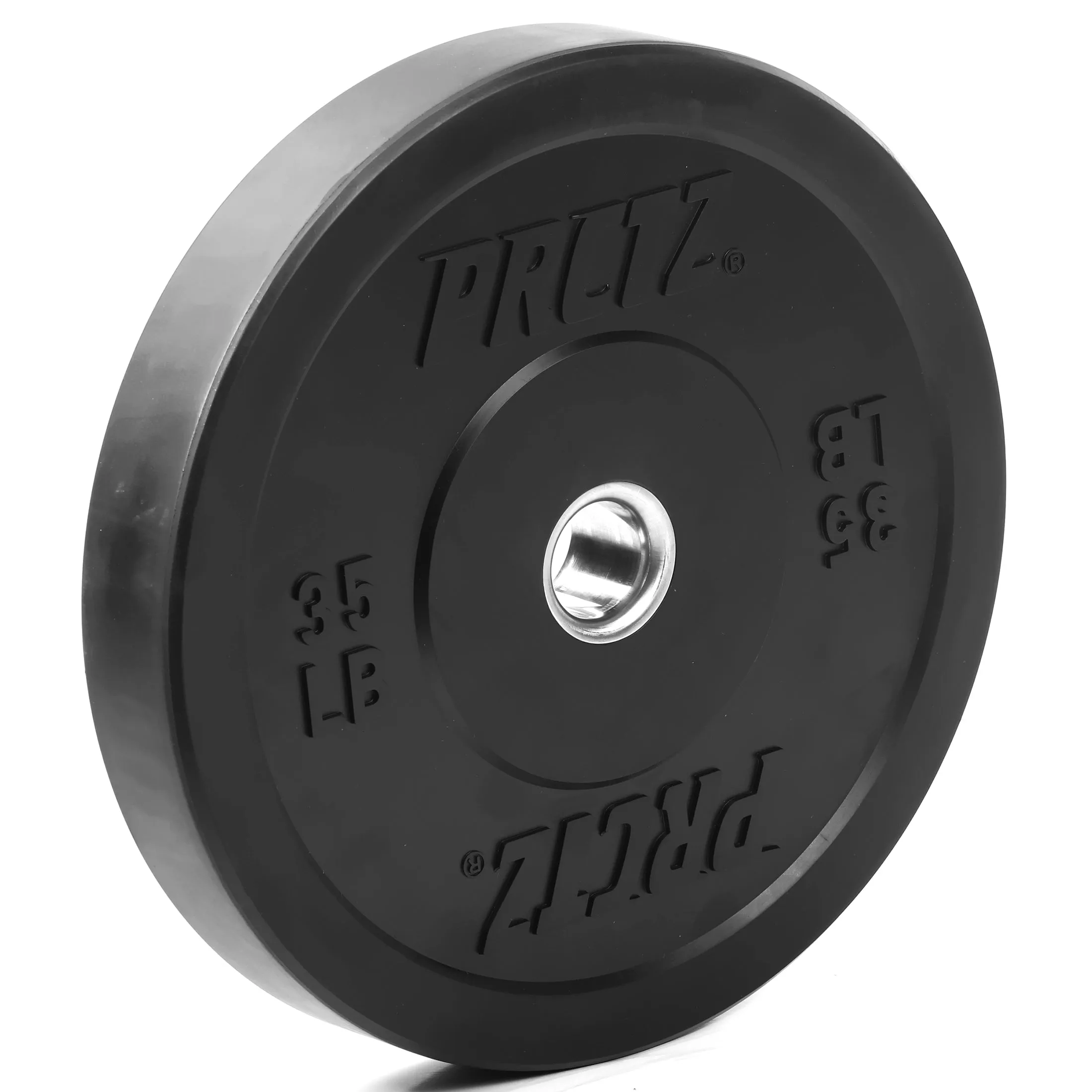 PRCTZ Olympic Bumper Weight Plate with Steel Insert, Single, 10-45lb