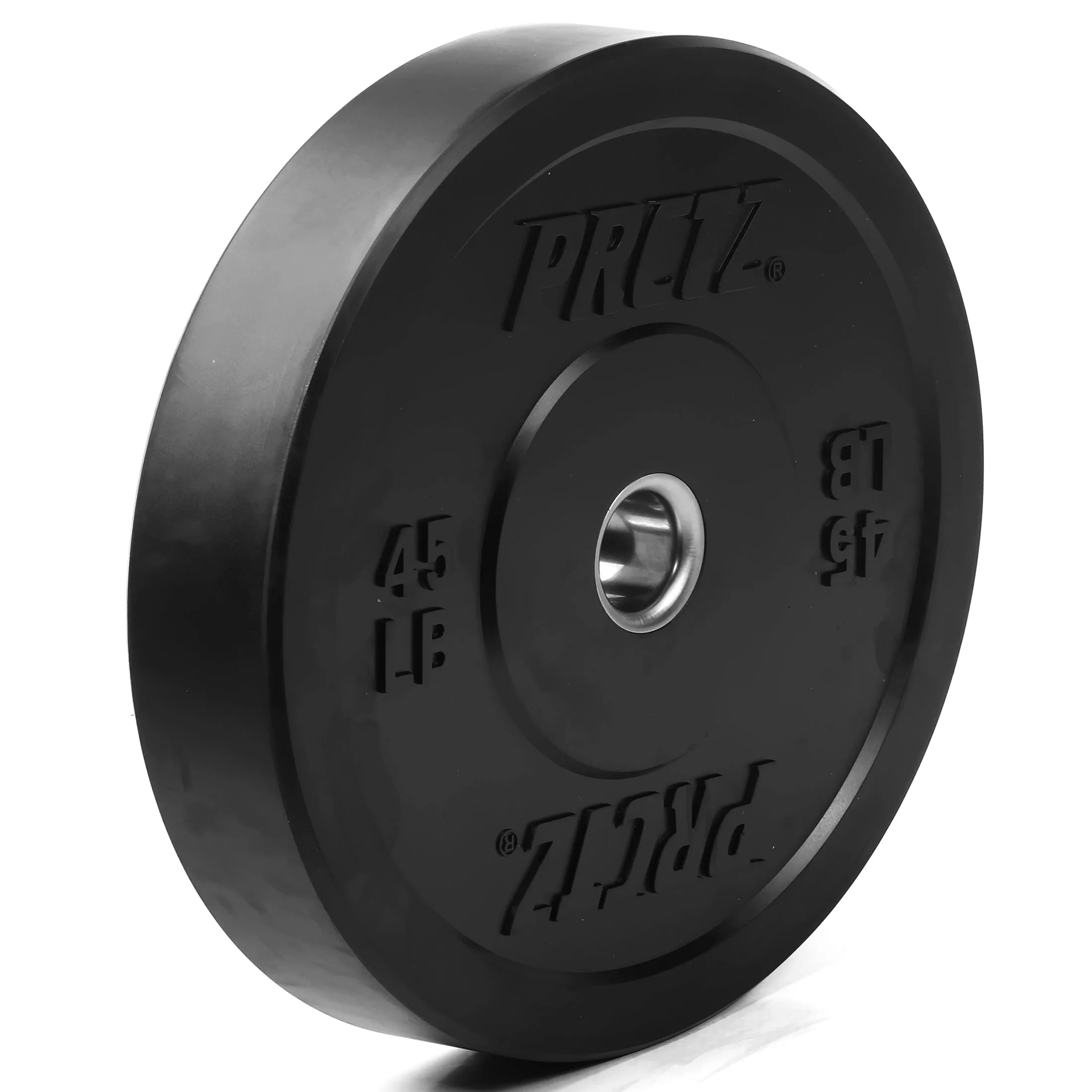 PRCTZ Olympic Bumper Weight Plate with Steel Insert, Single, 10-45lb