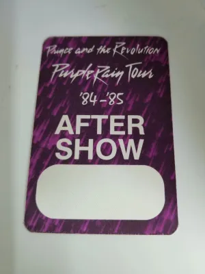 Prince And The Revolution Purple Rain Tour '84-'85 Backstage Pass