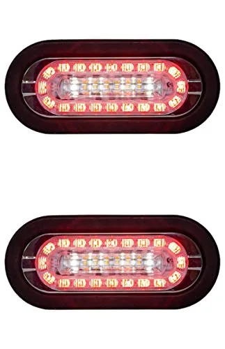 Qty. 2, Buyers Products 5626432-x2, Combination 6 INCH LED Stop/Turn/Tail, Backup, and Strobe Light for Tow Truck, Wrecker, Emergency Vehicle, Safety, Warning, Construction Truck