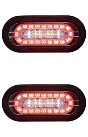 Qty. 2, Buyers Products 5626432-x2, Combination 6 INCH LED Stop/Turn/Tail, Backup, and Strobe Light for Tow Truck, Wrecker, Emergency Vehicle, Safety, Warning, Construction Truck