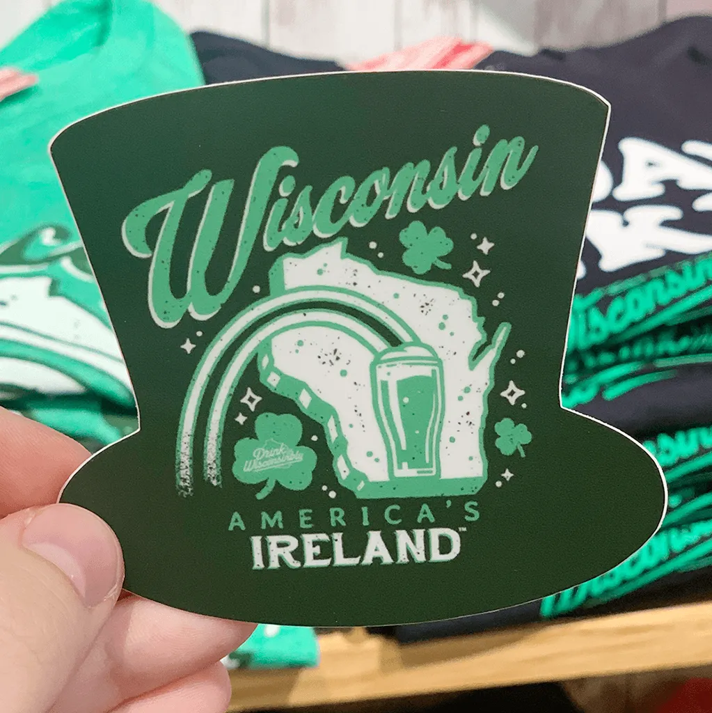 "Wisconsin America's Ireland" Sticker