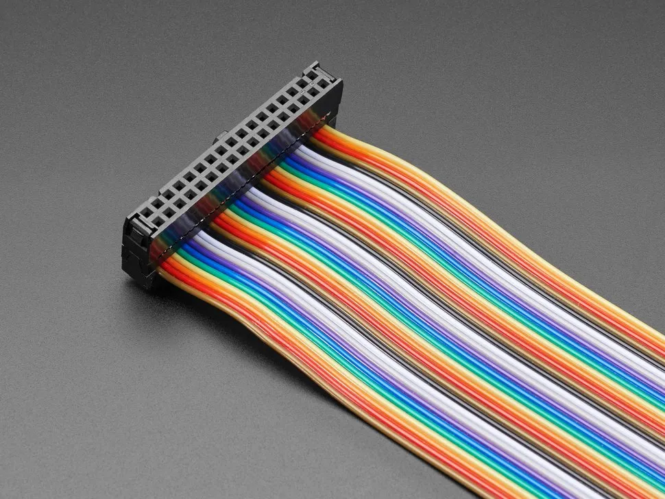 Rainbow 34-pin Dual Row IDC Floppy Ribbon Cable - 30cm long