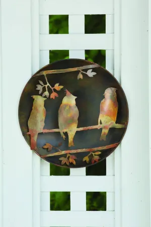 Raised Cedar Waxwing Wall Decor Disc