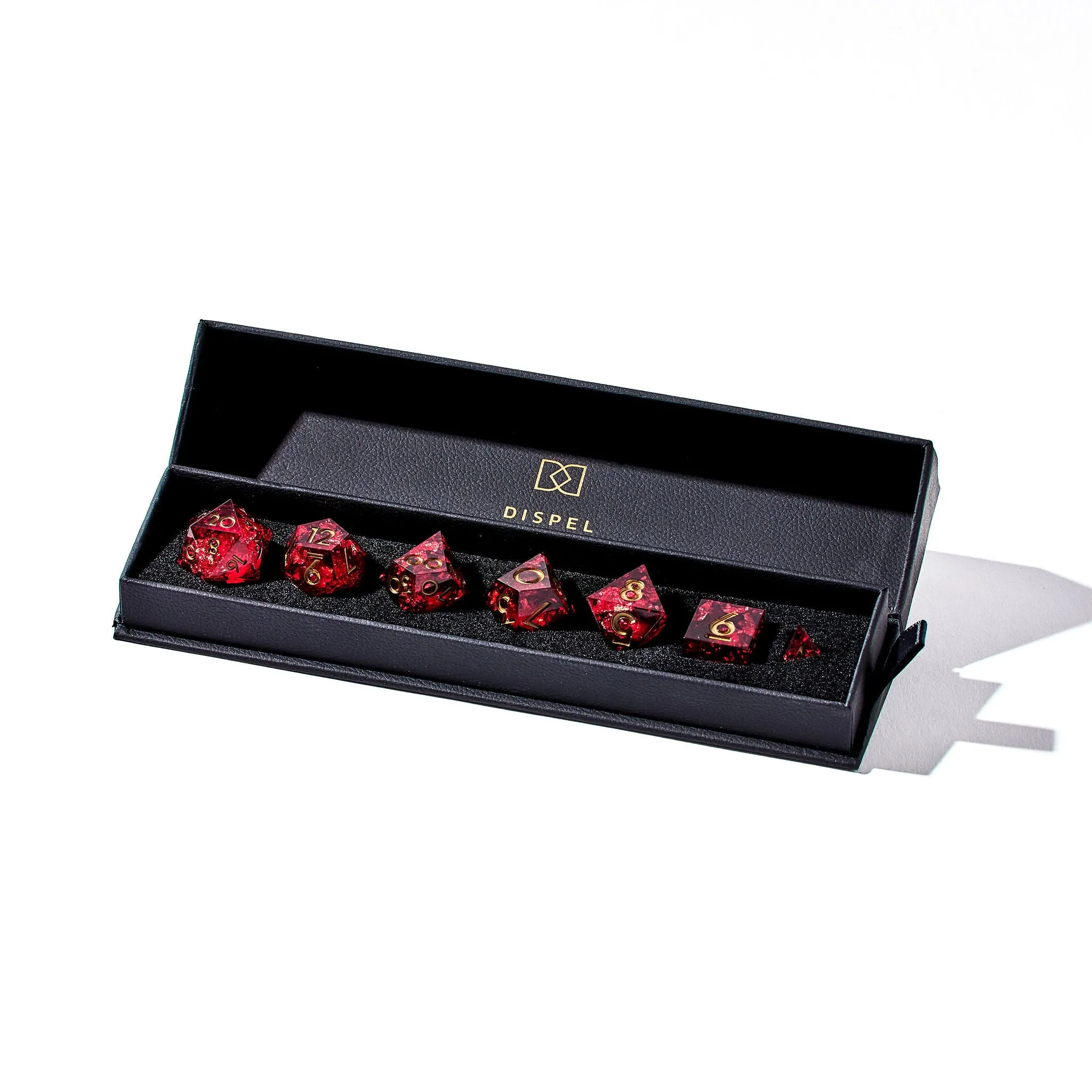 Red Envelope Liquid Core 7-Piece Dice Set