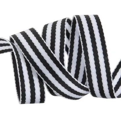 RENAISSANCE RIBBONS - Tula Pink WEBBING - Black and White 1" price per half a yard