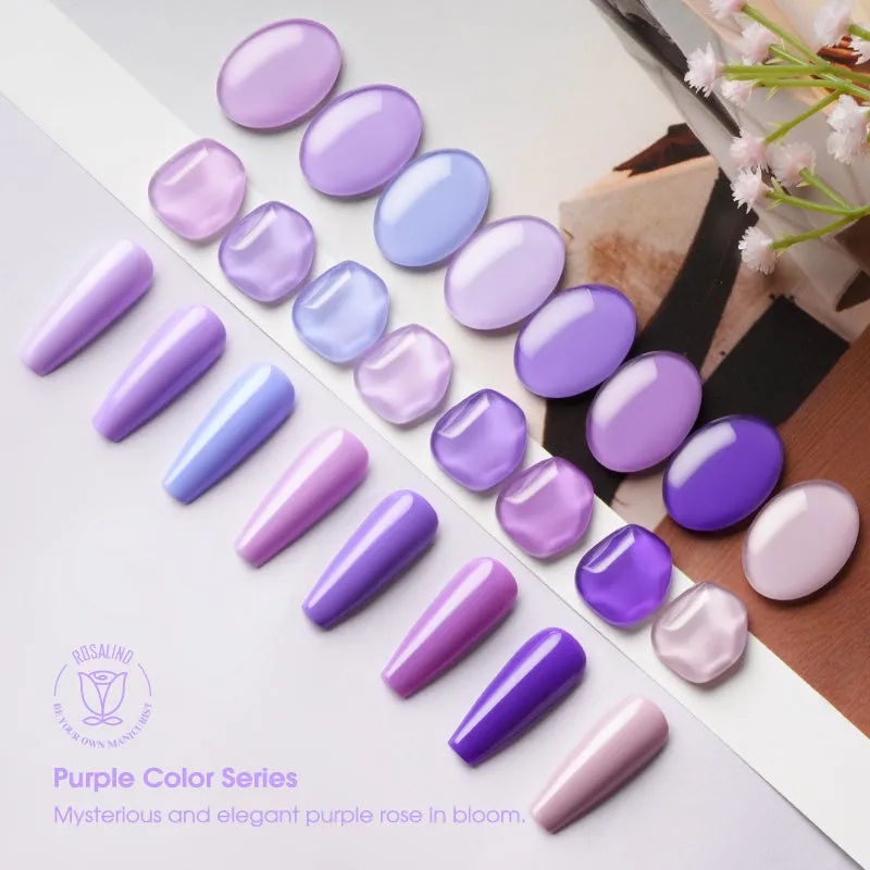 ROSALIND 7 colors Purple Series Soak Off Gel Polish Bright For Nail Art Design LED/UV Lamp