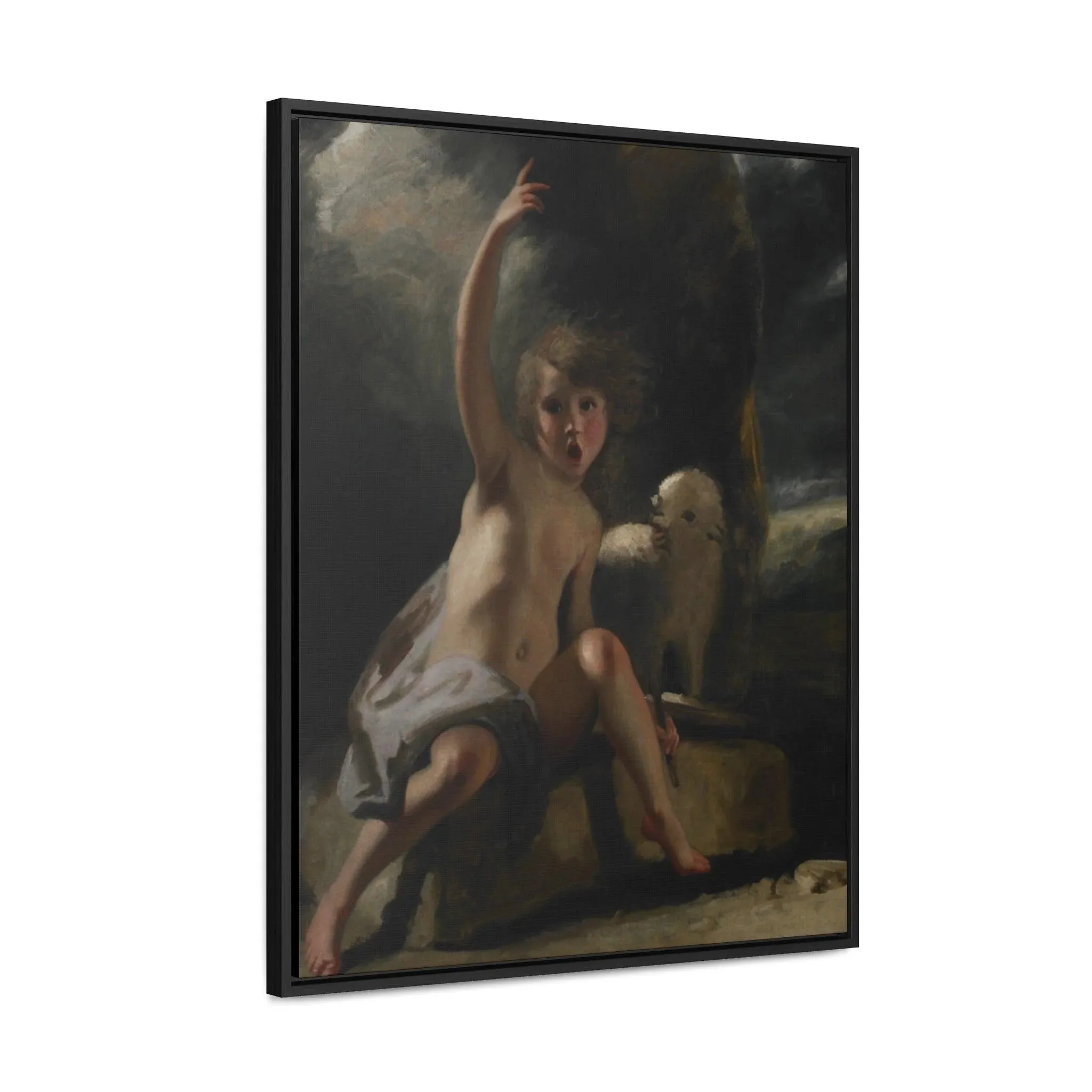 Saint John the Baptist in the Wilderness, By Sir Joshua Reynolds - Premium Framed Wrapped Canvas