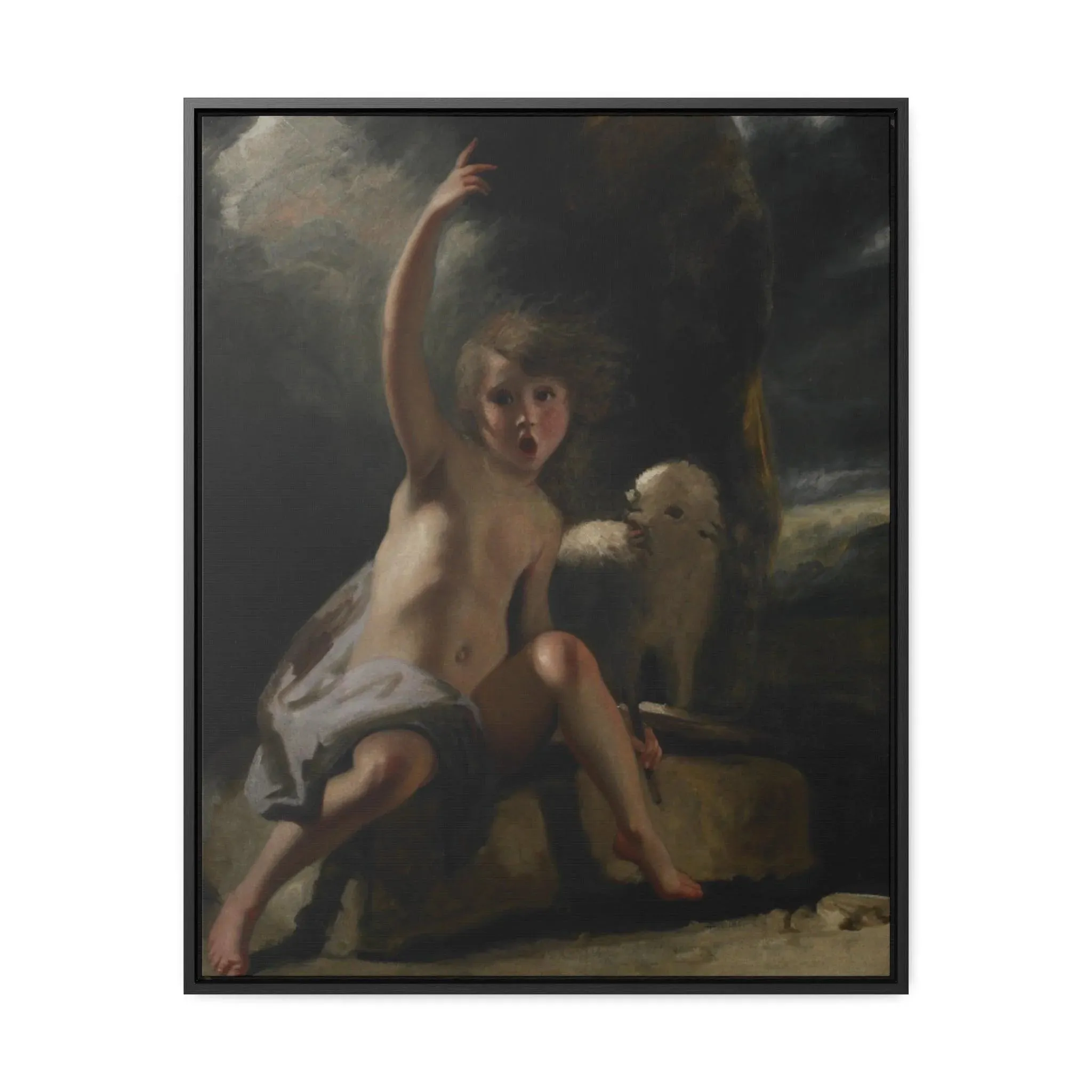 Saint John the Baptist in the Wilderness, By Sir Joshua Reynolds - Premium Framed Wrapped Canvas