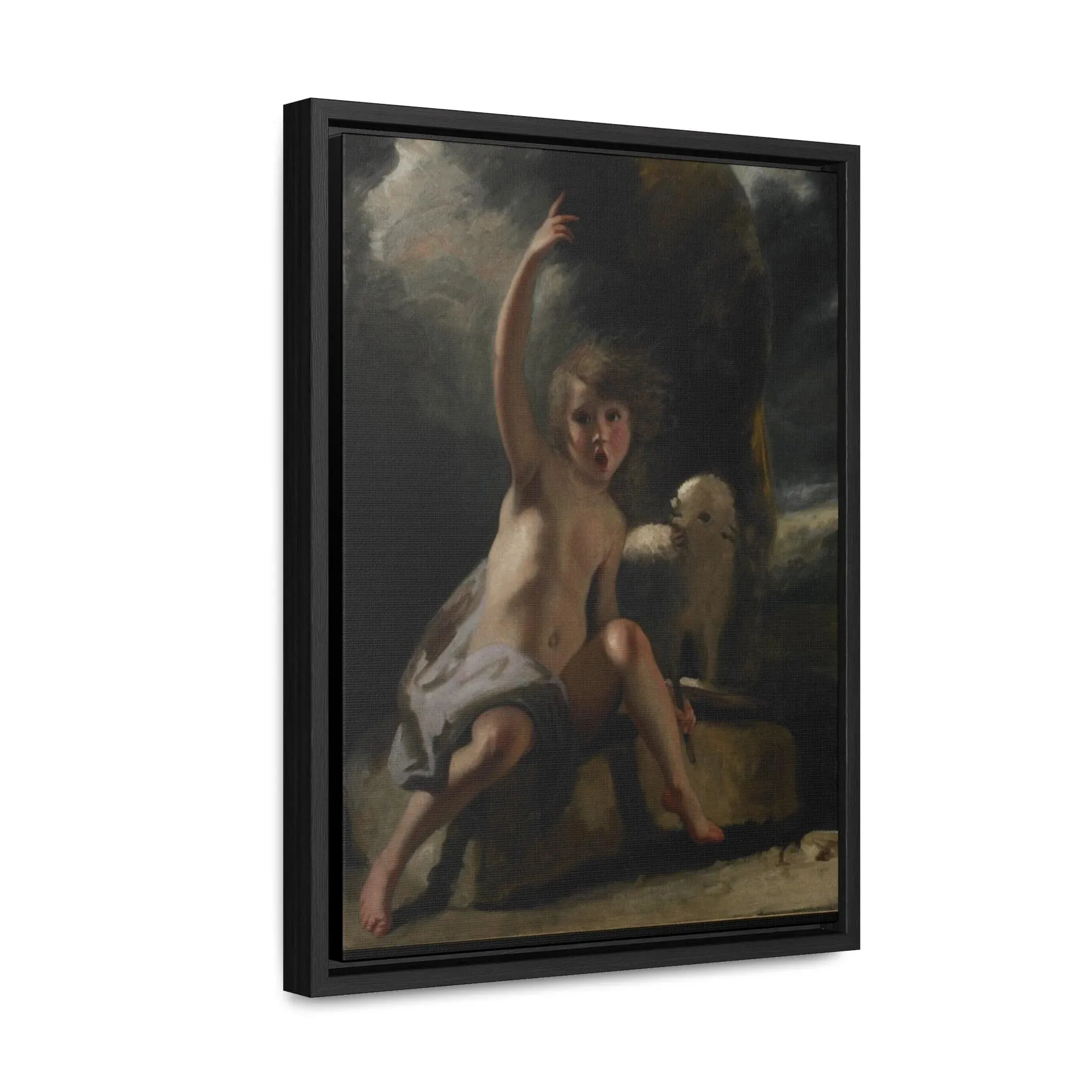 Saint John the Baptist in the Wilderness, By Sir Joshua Reynolds - Premium Framed Wrapped Canvas