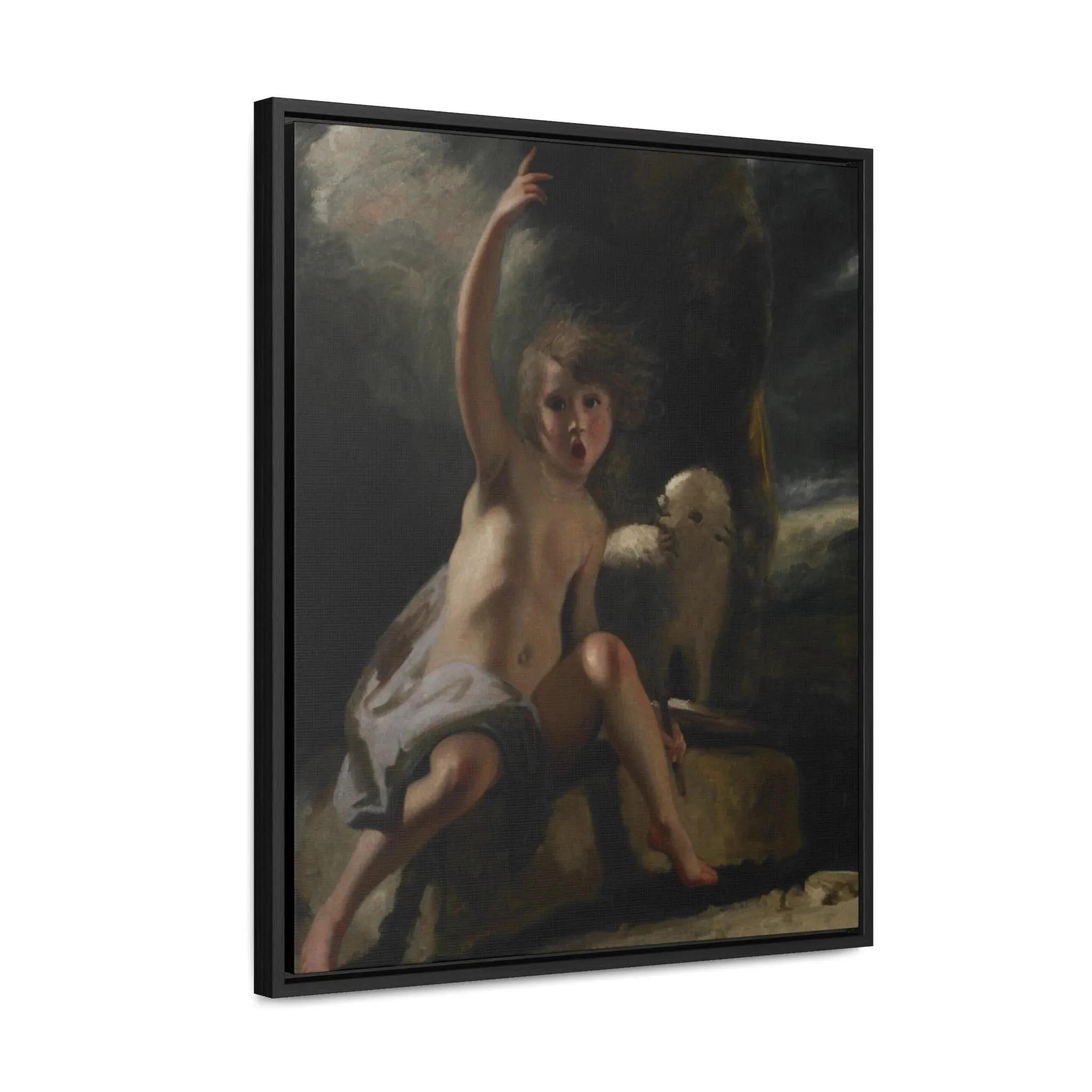 Saint John the Baptist in the Wilderness, By Sir Joshua Reynolds - Premium Framed Wrapped Canvas