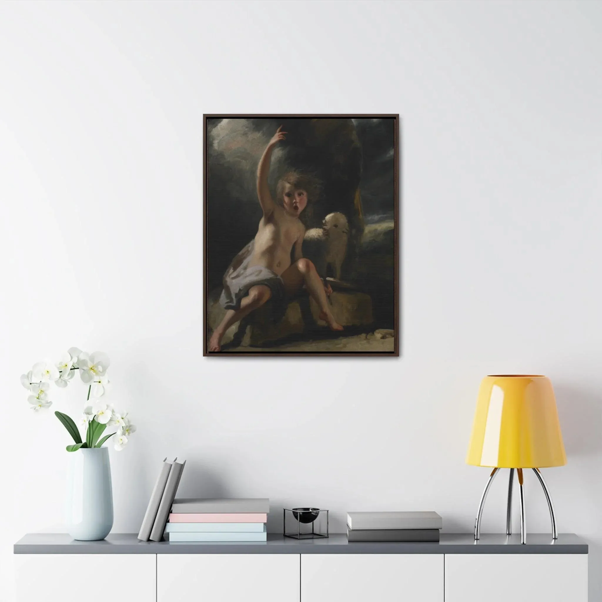 Saint John the Baptist in the Wilderness, By Sir Joshua Reynolds - Premium Framed Wrapped Canvas