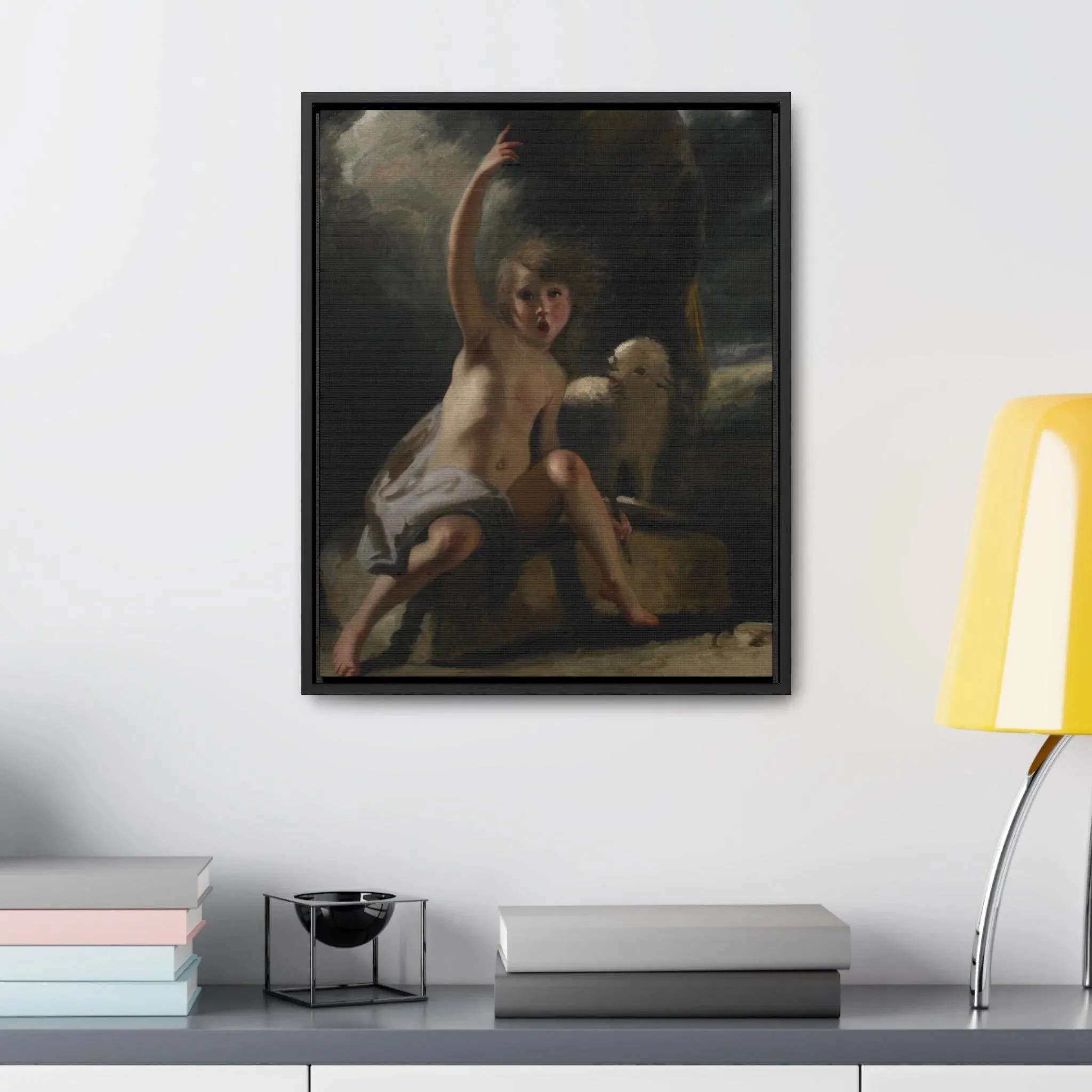 Saint John the Baptist in the Wilderness, By Sir Joshua Reynolds - Premium Framed Wrapped Canvas