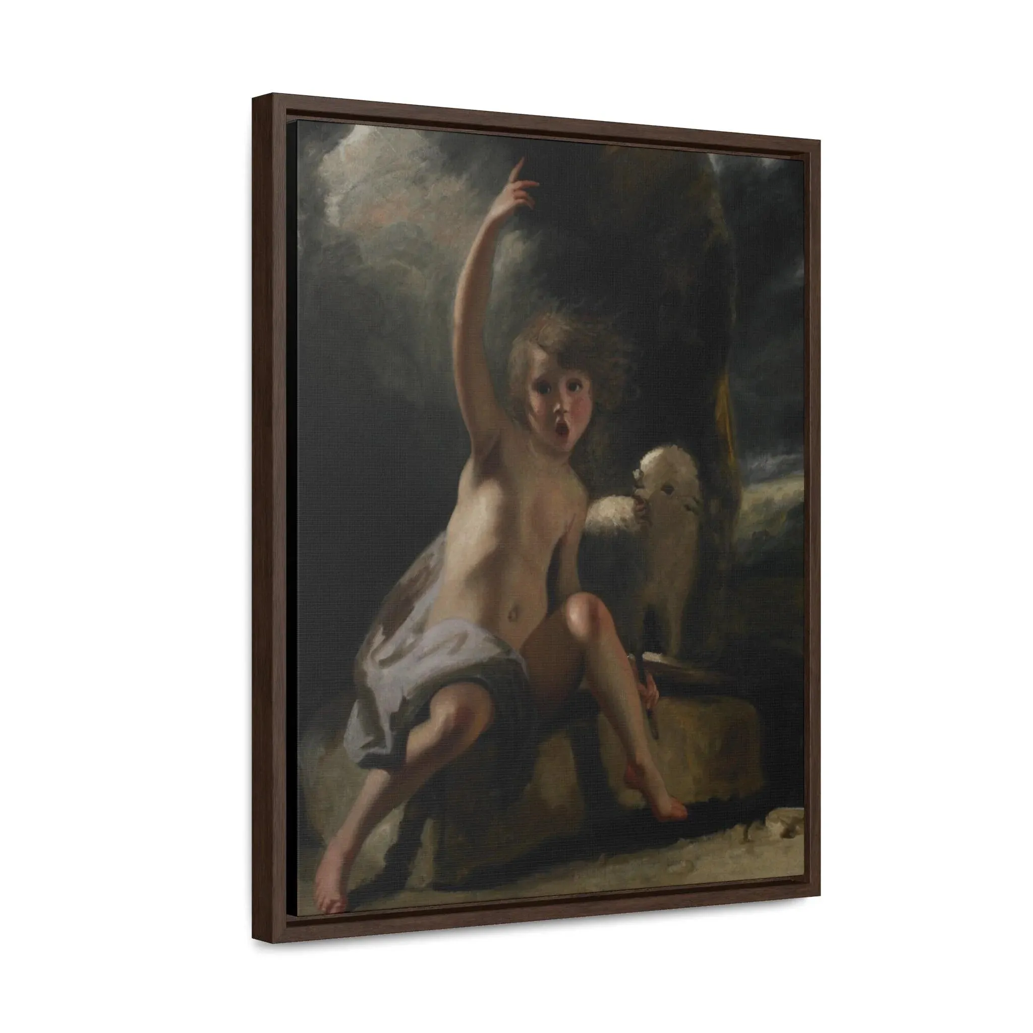 Saint John the Baptist in the Wilderness, By Sir Joshua Reynolds - Premium Framed Wrapped Canvas