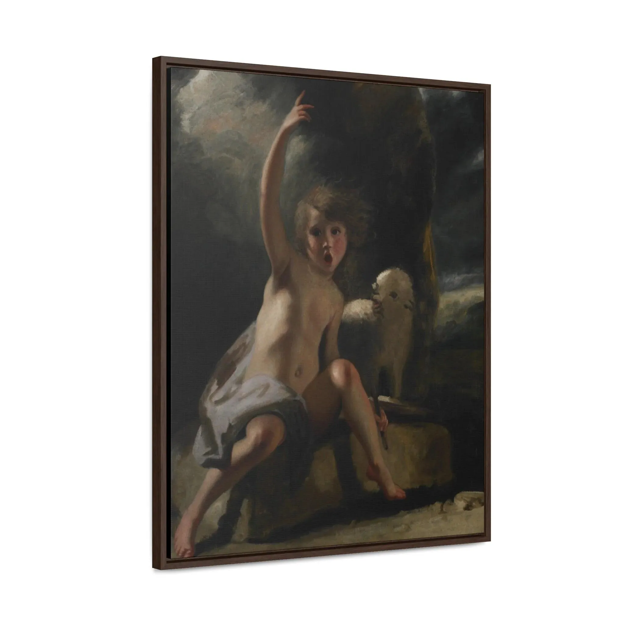 Saint John the Baptist in the Wilderness, By Sir Joshua Reynolds - Premium Framed Wrapped Canvas