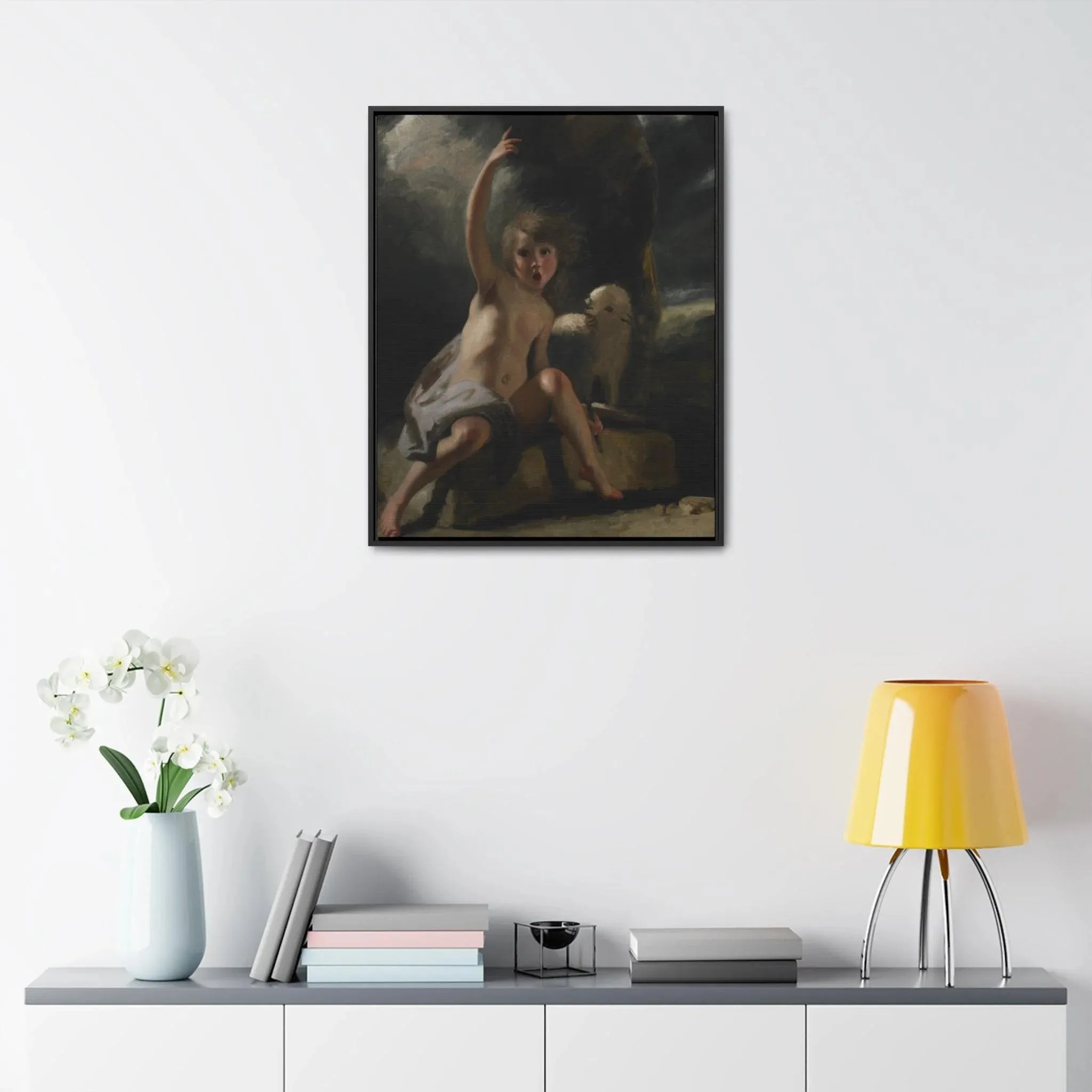 Saint John the Baptist in the Wilderness, By Sir Joshua Reynolds - Premium Framed Wrapped Canvas