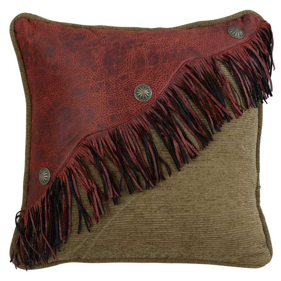 San Angelo Red Diagonal Faux Leather W Fringe Concho