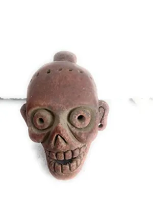 Screaming Aztec Death Whistle clay mictlantecuhtli good death