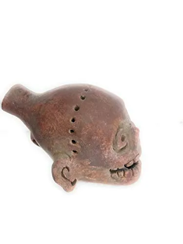 Screaming Aztec Death Whistle clay mictlantecuhtli good death