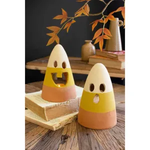 Set Of Two Candy Corn Lanterns